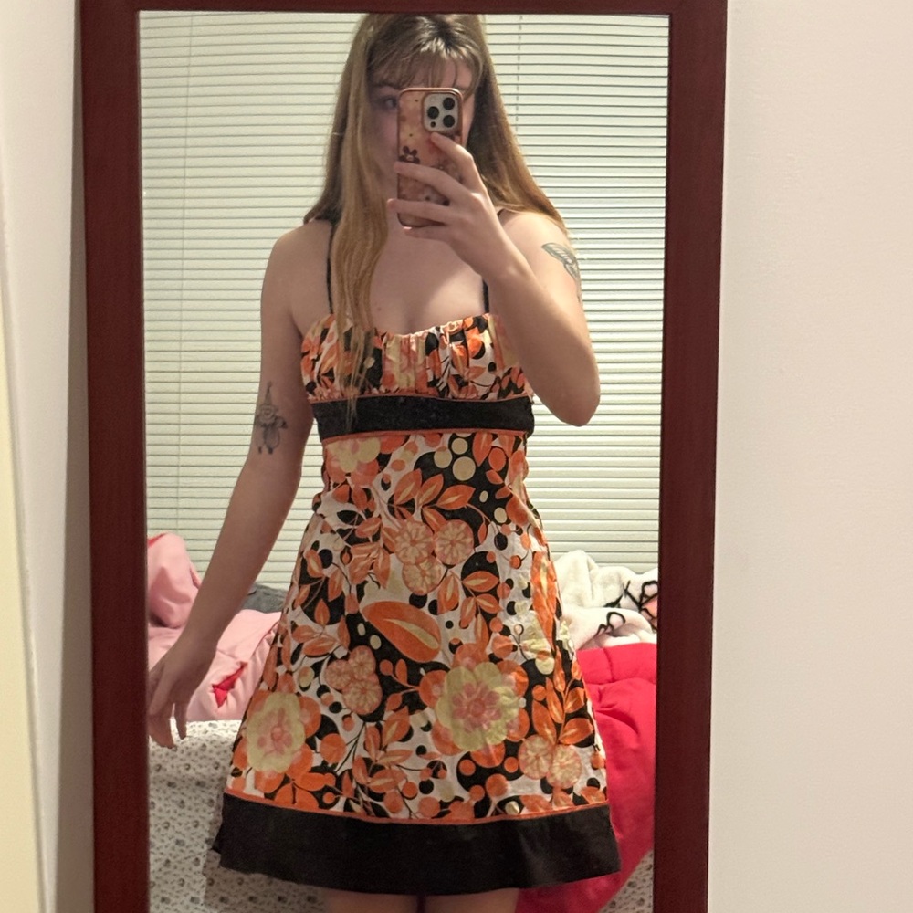 Y2K Speechless Orange and Black Dress